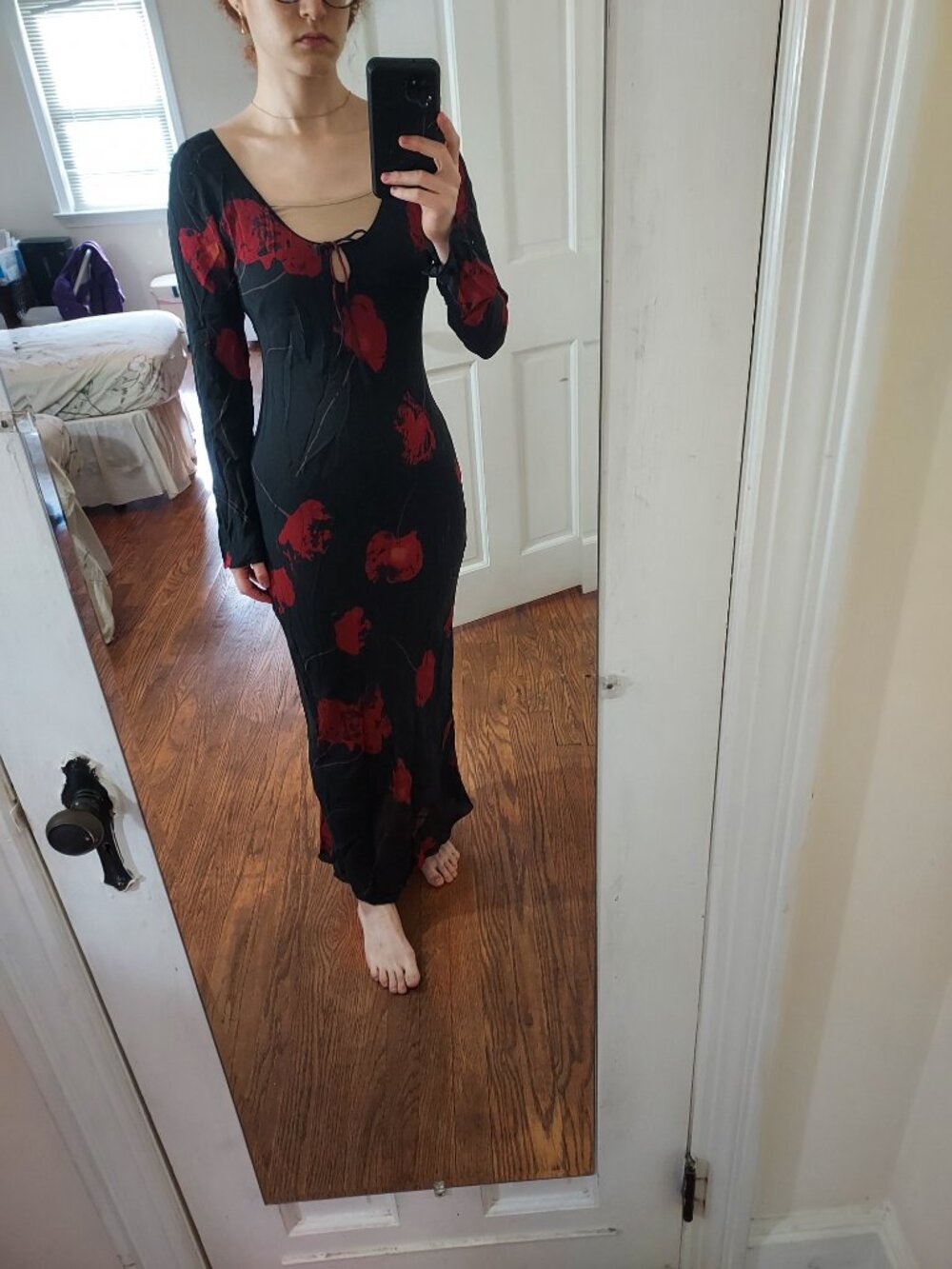 Realisation Par Euphoria Noir Black Red Floral The Selma Maxi Dress